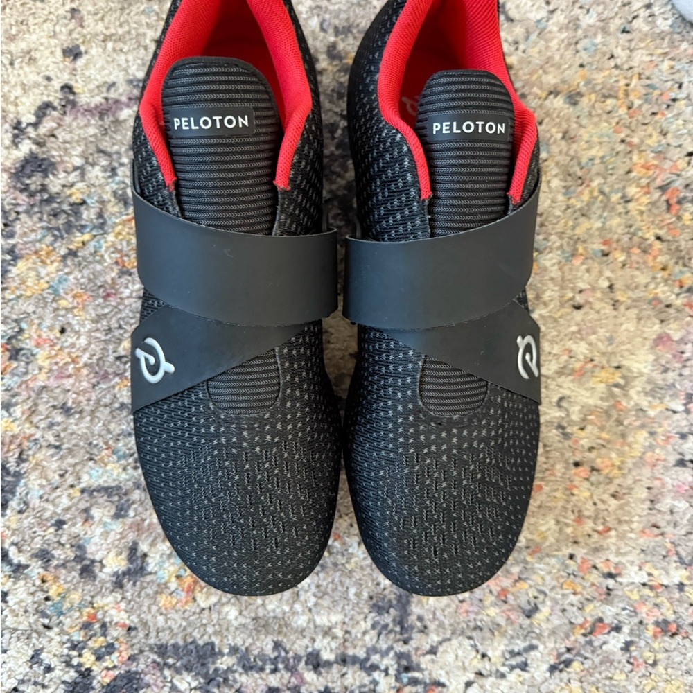 Peloton Black and Red Cycling Shoes